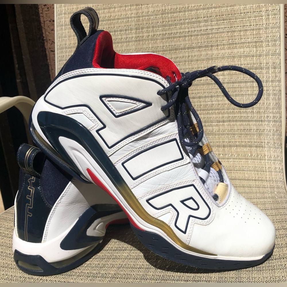 Nike Air Max A Lot Olympic Edition Men's 12 White Red and Navy Basketball Shoes